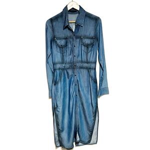 Authentic Razzo Brazillian 100% Modal Bezazzled snap front Dress Sz 38 US 8